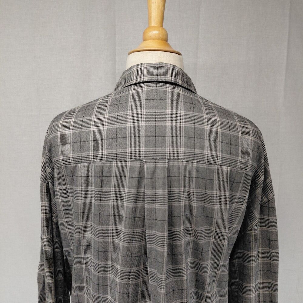 Madewell LS Plaid Westlake Boxy Button-up 100% Cotton Gray Size XL - Picture 4 of 9